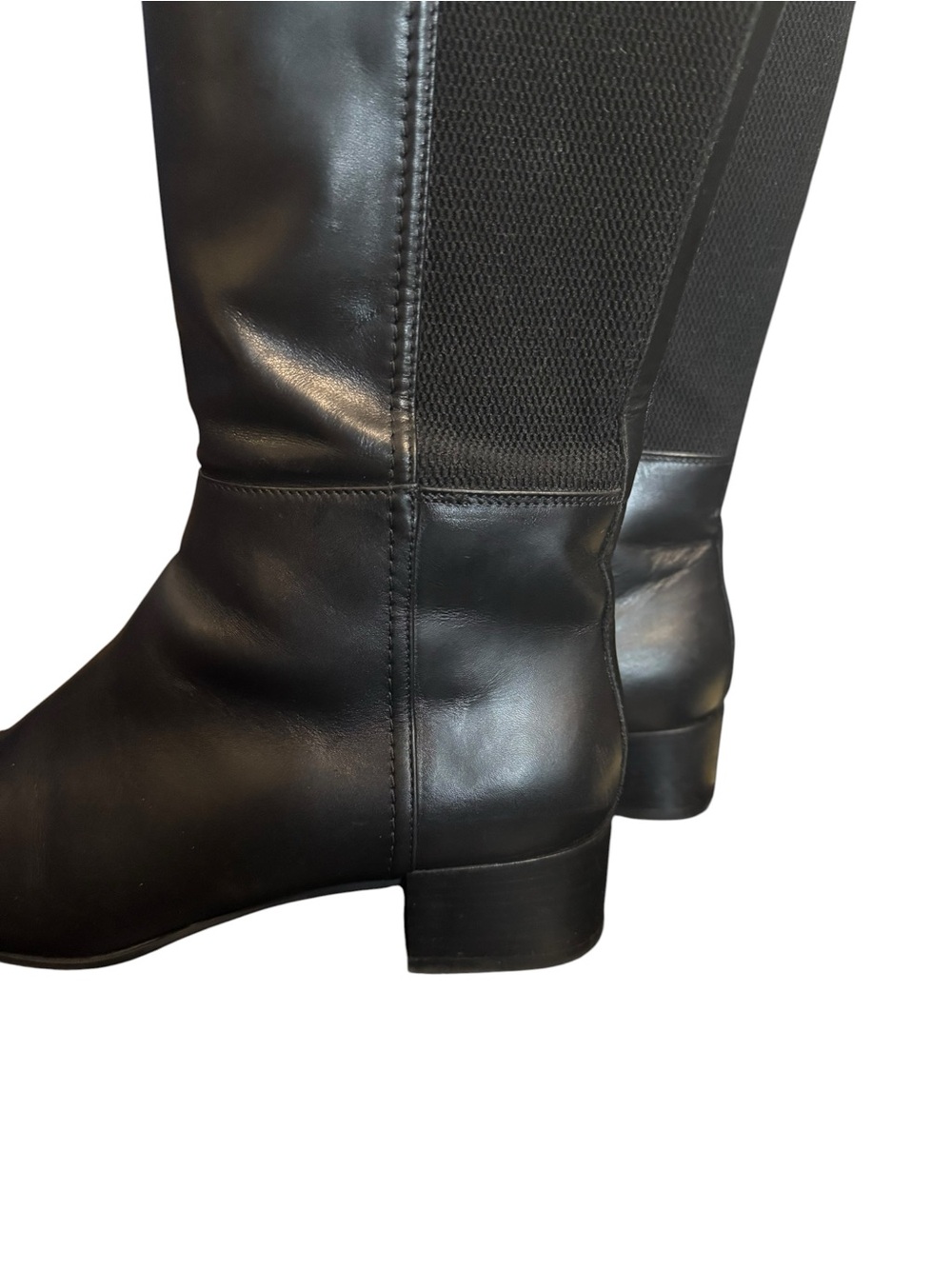 Aquatalia Black Leather Knee-High Stretch Riding Boots Size 10 - Picture 10 of 12
